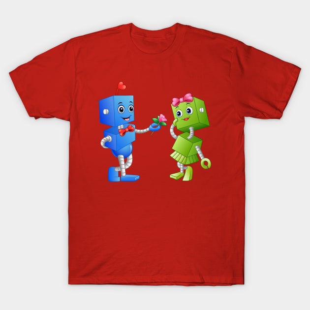 Robots Couple T-Shirt by Mako Design 